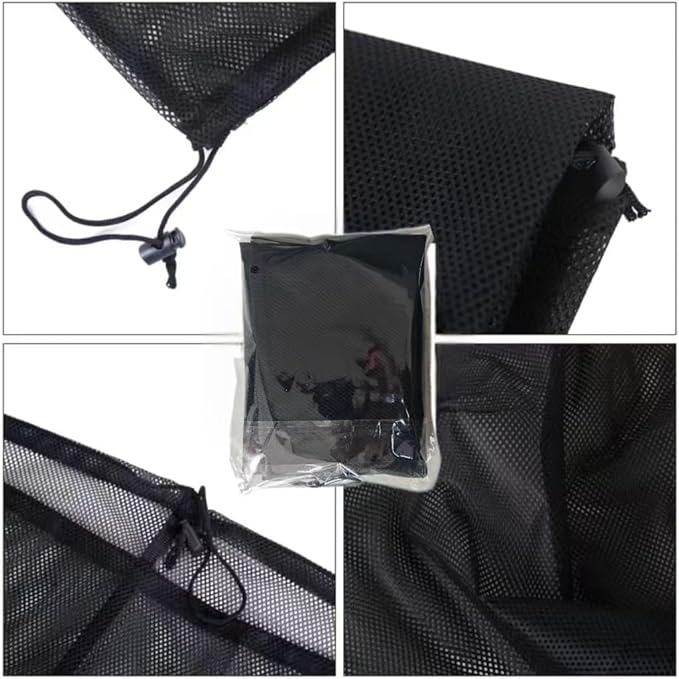 2 Pack Heavy Duty Mesh Laundry Bags - 24 x 36 Inches Large Drawstring Laundry Bag for College, Dorm, Travel, Family & Apartment Dwellers, Black