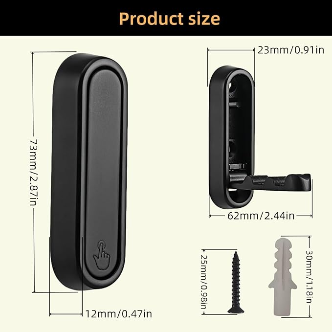 Folding Wall Hook for Coats Towels Bags Hats, Foldable Coat Hooks Wall Mounted, Decorative Heavy Duty Metal Hooks for Bathroom Closet Entryway Laundry Room, Matte Black （2PCS）