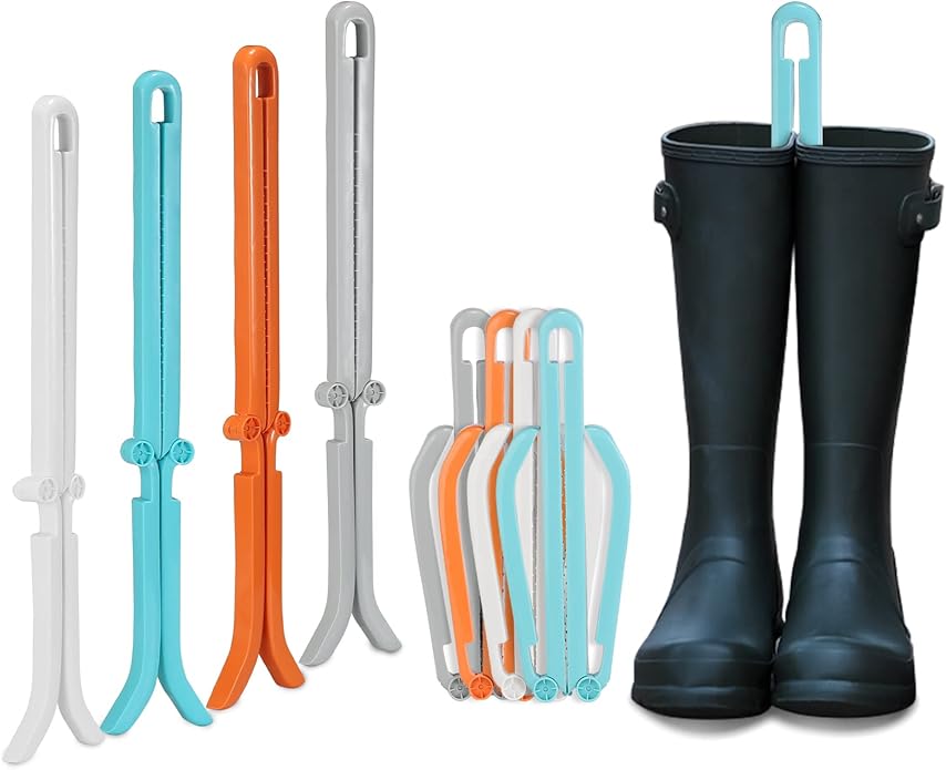 ONEDONE Folding Boot Stands Adjustable Boot Clips for Tall Knee High Shoes