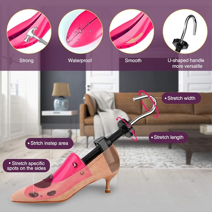 JJDPARTS Shoe Stretcher, Pair 4-Way Shoe Expander Widener Shoe Tree Extender for Women Men