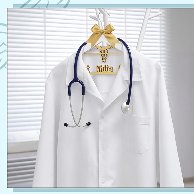 First White Coat Hanger Medical Student Graduation Gift for Pharmacist New Doctor PhD Gift White Coat Ceremony Med School Graduation Congratulation Favor