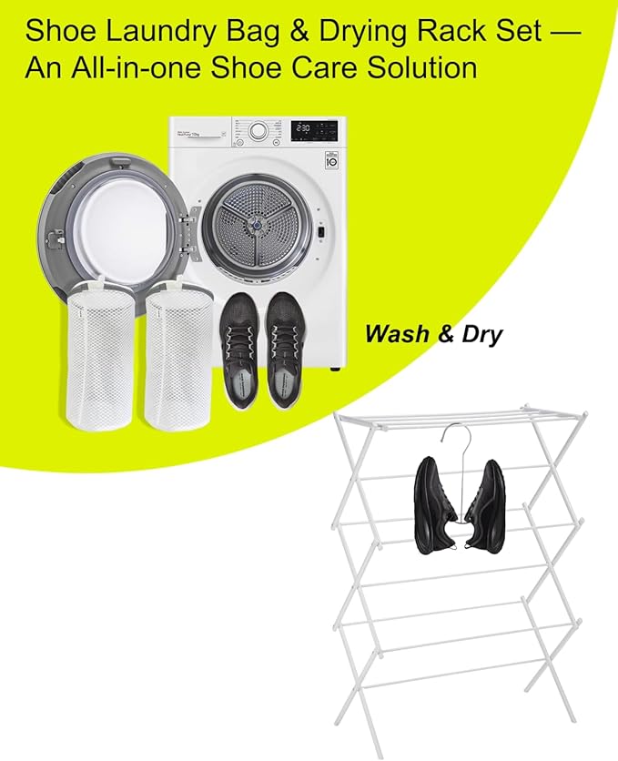 Shoe Washing Machine Bag,3 Pack Laundry Shoe Bag for Washer and Dryer,Mesh Laundry Bags with Zipper for Sneakers,Trainers,Socks,Bras,Delicates,and Toys