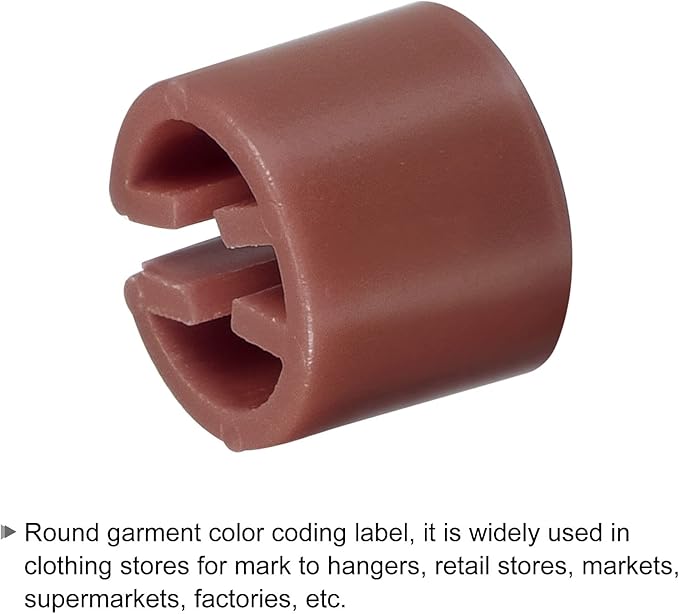 MECCANIXITY Clothes Hanger Marker Blank Fit 3.5mm Rod for Garment Color Coding Brown Count 300