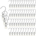 Hangers Clips,Stainless Multi Function Clip Hooks,Laundry Hanging Hooks Clips,Closet Hangers,Boot Clips， Hats Clips,Socks Clips,Pants Clips, Bras Clips (50, Rice-White)