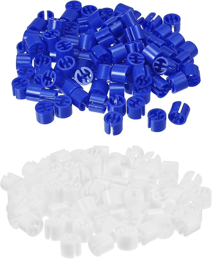 uxcell 300pcs Clothes Hanger Markers Blank Tags, Fit 3.5mm Rod Garment Size Hanger Clips Garment Color Coding Label for Clothing Hangers, Blue + White