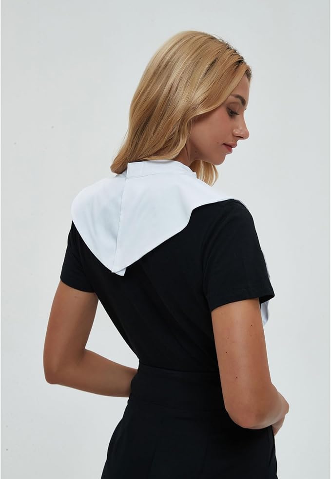 BLESSI Unisex Clergy Tab Collar Dickey Clerical Dickey Bib Collar with Insert White Collar Tab