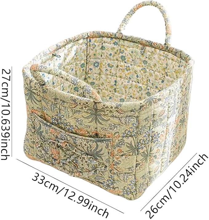Floral Fabric Storage Basket Car Interior Storage Basket Underwear Sundries Laundry Baskets Supplies Home Organizer Bag (style 7)