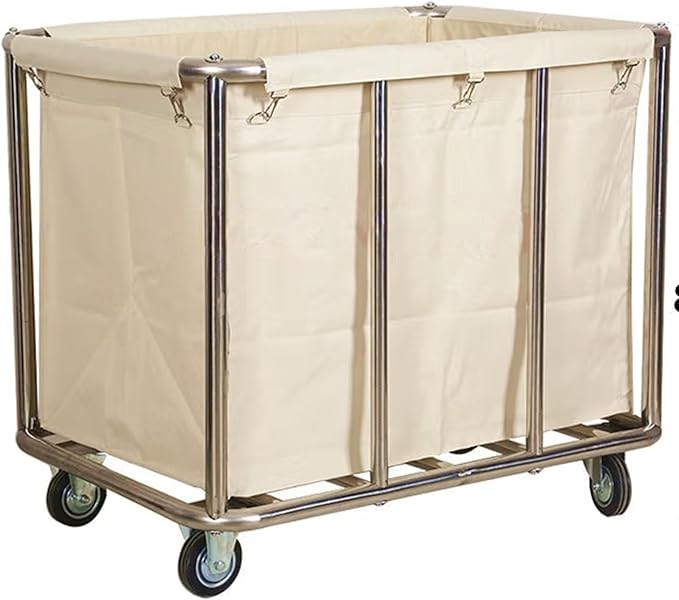 Commercial Laundry Cart with Wheels 330lb Industrial 12 Bushel Laundry Hamper Sorters Heavy Duty Large Waterproof Laundry Basket For Home Organizer and Storage