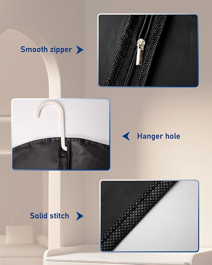 Garment Bags Garment Covers 24 x 43 Inch, 2 Packs PEVA Suit Bags for Hanging Clothes, Suit Covers on Closet or Travel for Suits, T-shirts and Jackets