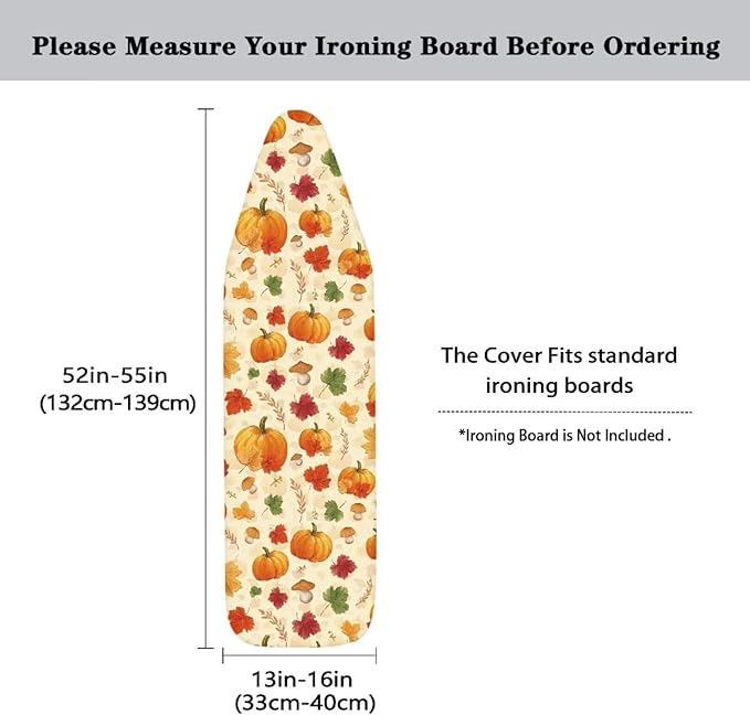 SEANATIVE Pumpkins Ironing Board Cover and Pad 54x15 Iron Board Replacement Cover Non-Slip Stretchy Cover Home Decorations