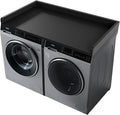 FAHKNS Washer Dryer Countertop - Wood Laundry Washer Dryer Topper with Anti-Slip Mat, 54" Width Waterproof Laundry Room Organization, Light & Save Space, Black