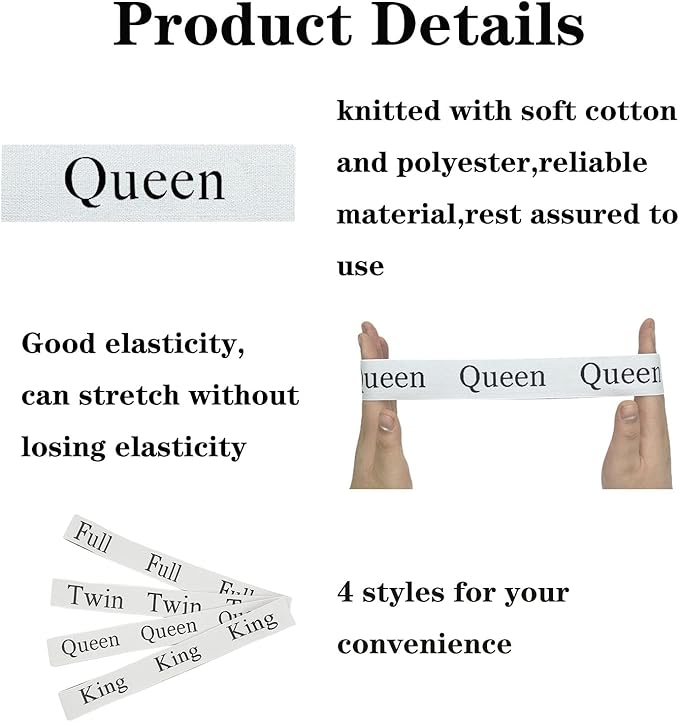 24 Pieces Bed Sheet Organizer Bands, Closet Organization Sheet Straps, Linen Labels Bedding Bands, Elastic Bed Sheet Storage Sheet Keepers （6PcsQueen 6PcsKing 6PcsTwin 6PcsFull）