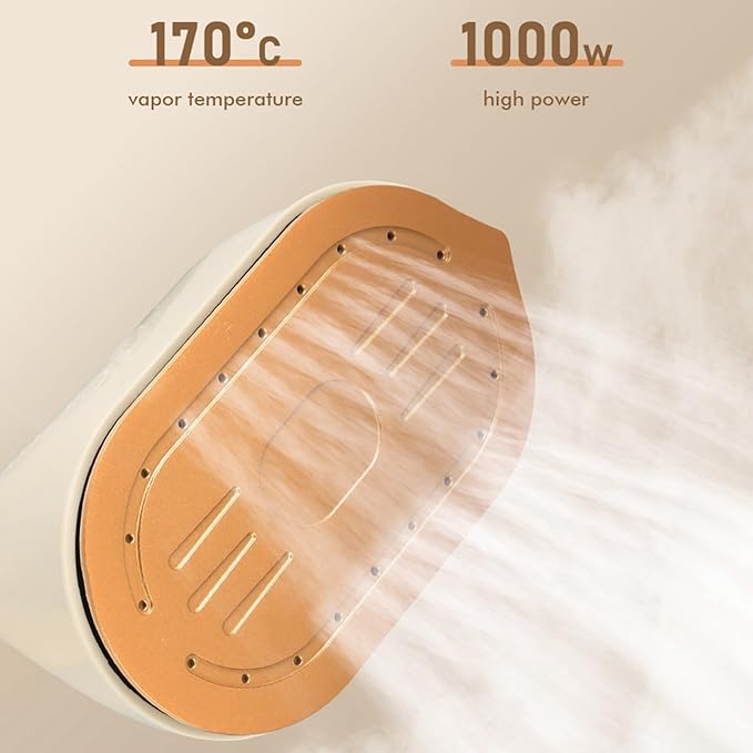 Mini Steamer Travel Iron, Portable Handheld Ironing Machine Clothing Steamers Small Size Folded Hand Held Steam Iron for Shirt Dorm Travel Steamers (Beige)