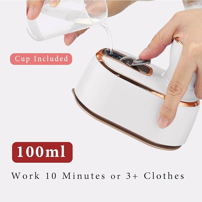 Mini Steam Iron for Clothes, Travel Steamer for Clothes Portable Steamer Travel Iron, Micro Steam Mini Handheld Support Dry And Wet Ironing for Home Travel (White)