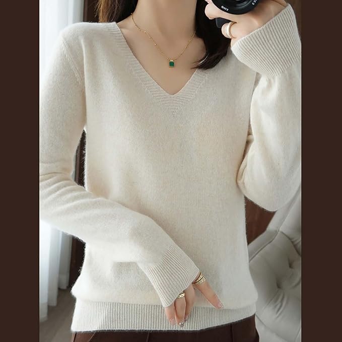 Merino Wool Cashmere Sweaters for Women 2025 Oversized Soft Sweater Long Sleeves Casual Loose Pullover Knitted Tops