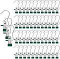 Hangers Clips,Stainless Multi Function Clip Hooks,Laundry Hanging Hooks Clips,Closet Hangers,Boot Clips， Hats Clips,Socks Clips,Pants Clips, Bras Clips (50, Dark Green)
