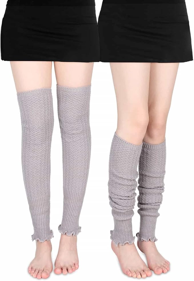 Benefeet Sox Wool Knit Leg Warmers for Women Vintage Boho Leg Warmers Long Winter Warm Thigh High Footless Boot Socks
