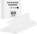 InfiniPower 60-Pack Kids Plastic Hangers, 11.5" Non-Slip & Space-Saving Hangers for Toddler & Infant Clothes, Shirts, Pants, Coats, Skirts, White