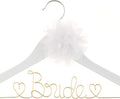 Ella Celebration Bride to Be Wedding Dress Hanger Wooden and Wire Hangers for Brides Gowns, Dresses (White with Light Gold)