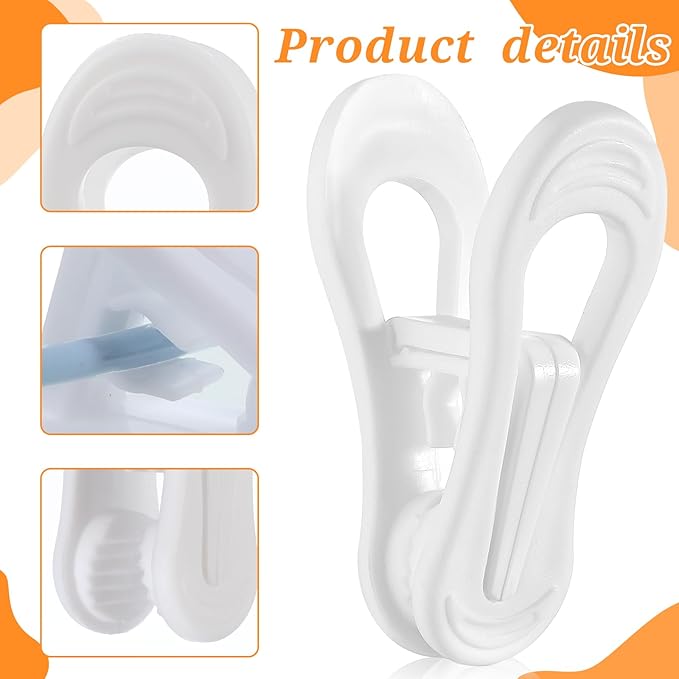 SHENLIU 100 Pack Multi-Purpose Hanger Clips for Hangers, 2.75 Inch White Plastic Clothing Clips for Skirt Pant Hangers Ideal for Jeans, Skirts, Sweaters & Pant