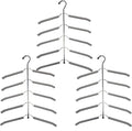 3 Pack 5 in 1 Hangers Blouse Tree Hangers Non Slip Space Saving Clothes Hanger Multi-Layer Clothes Hanger Stainless Steel Sweater Shirt Hanger Closet Storage Organizer(Grey)