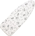 Seiritex Wide Ironing Board Cover and Pad 18 x 49 inch Heat Reflective with Hook and Loop Fasteners, Thick Padding with Elasticized Edges, 3 Layers Iron Board Cover (White)