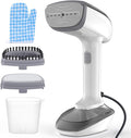 Powerful Handheld Fabric Steamer - 1800W with Fast Ceramic Heat-Up Plate, 2-in-1 Ironing & Wrinkle Remover, Steam Nozzle, Lint Brush - White, for US 120V Only