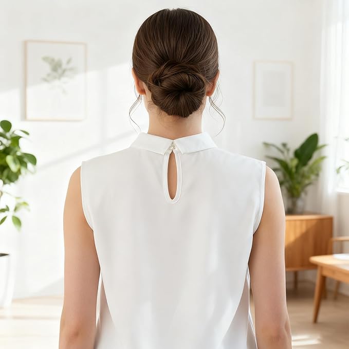Women’s Detachable Dickey Collar, Fake Collar Half Shirts Faux Collars Half Shirt Blouse False Collars for Girls Favors (White)