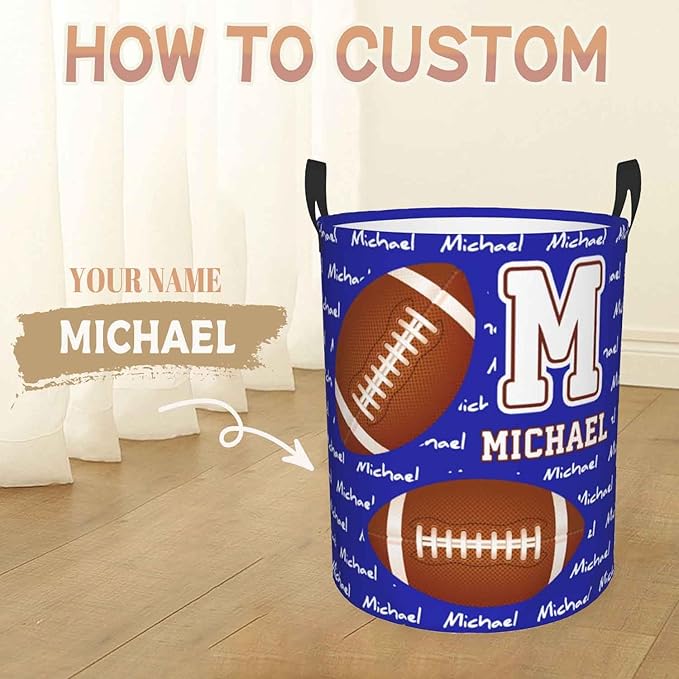 Custom Name Laundry Basket, Personalized Collapsible Laundry Hamper with Name for Bathroom Bedrooms, Customized Dirty Clothes Hamper Storage Basket Gifts for Kids Boys Girls Baby Men Women