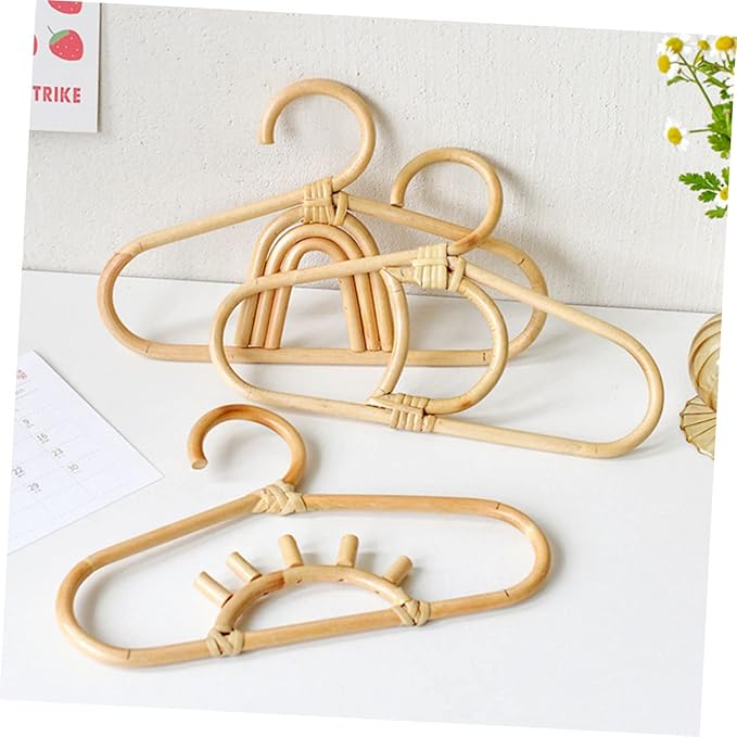 Children Hanger Rattan Baby Hangers Baby Closet Hangers for Nursery for Closet Rattan Mini Skirt Clothes Toddler Manual Ledge