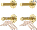 BTSKY 4 Pack Gold 6 Inch Iron Industrial Pipe Clothes Rack with Screws, Heavy Duty Wall Mounted Clothing Hanging Rod Shelving Brackets for Laundry Room Retail Store