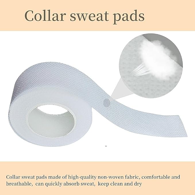 5 Rolls Collar Protector Sweat Pads, Self-adhesive Shirt Collar Protector Absorbent Sweat Shields Pad for Hat Shirt Neck Liner Armpit Tape Collar Protectors for Women Men
