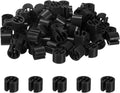 100-Pack Clothes Hanger Markers Blank, Plastic Garment Color Coded Size Clips Fit 3.5mm Rod for Clothing/Wire Hangers, Colored Coding Marker [Black]