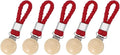 uxcell 5 Pcs Tea Towel Clips with Cotton Loop for Hanging, 4.3 Inch Metal Towel Hooks Multipurpose Cloth Hangers for Home Kitchen Bathroom, Red(Wooden)