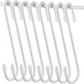 Hotop 36 Pcs White S Hooks for Hanging 4.7 Inch Heavy Duty S Shaped Hook Rack Metal Non Slip Hanger for Christmas Tree Stocking Kitchen Pot Utensils Closet Wire Bathroom Bedroom Pan Bag Towel Plant