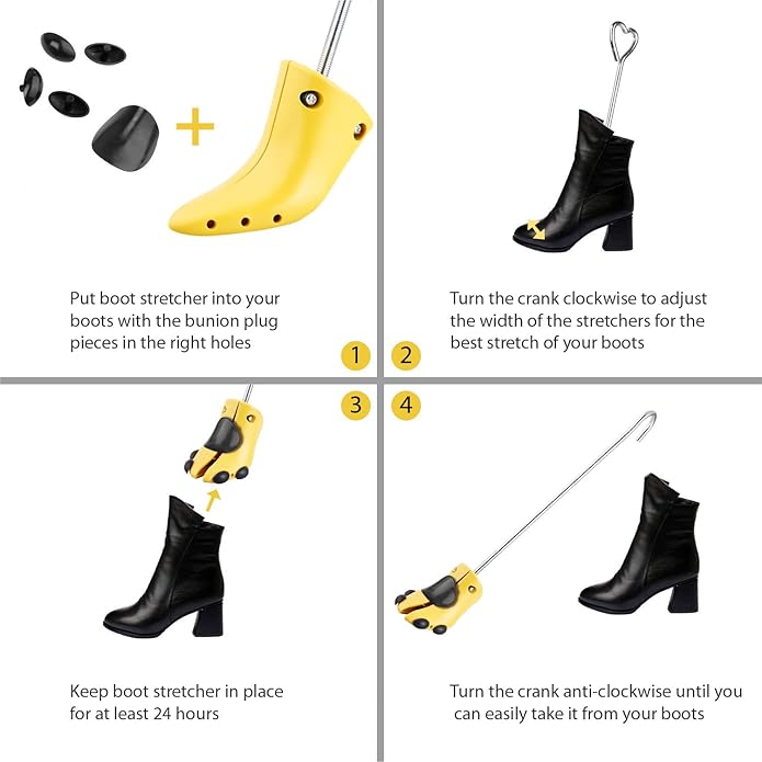 Boot Stretcher (1 Pair) - Shoe and High Heel Expander for Width of Tight Footwear - for Ladies/Men