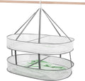 2 Tier Clothes Drying Rack Foldable, 31.5" Mesh Clothes Hanging Dryer, Space Saving Sweater Drying Rack, Laundry Rack,with Internal Fixation, for Clothes, Towels, Underwear, Indoor, Outdoor