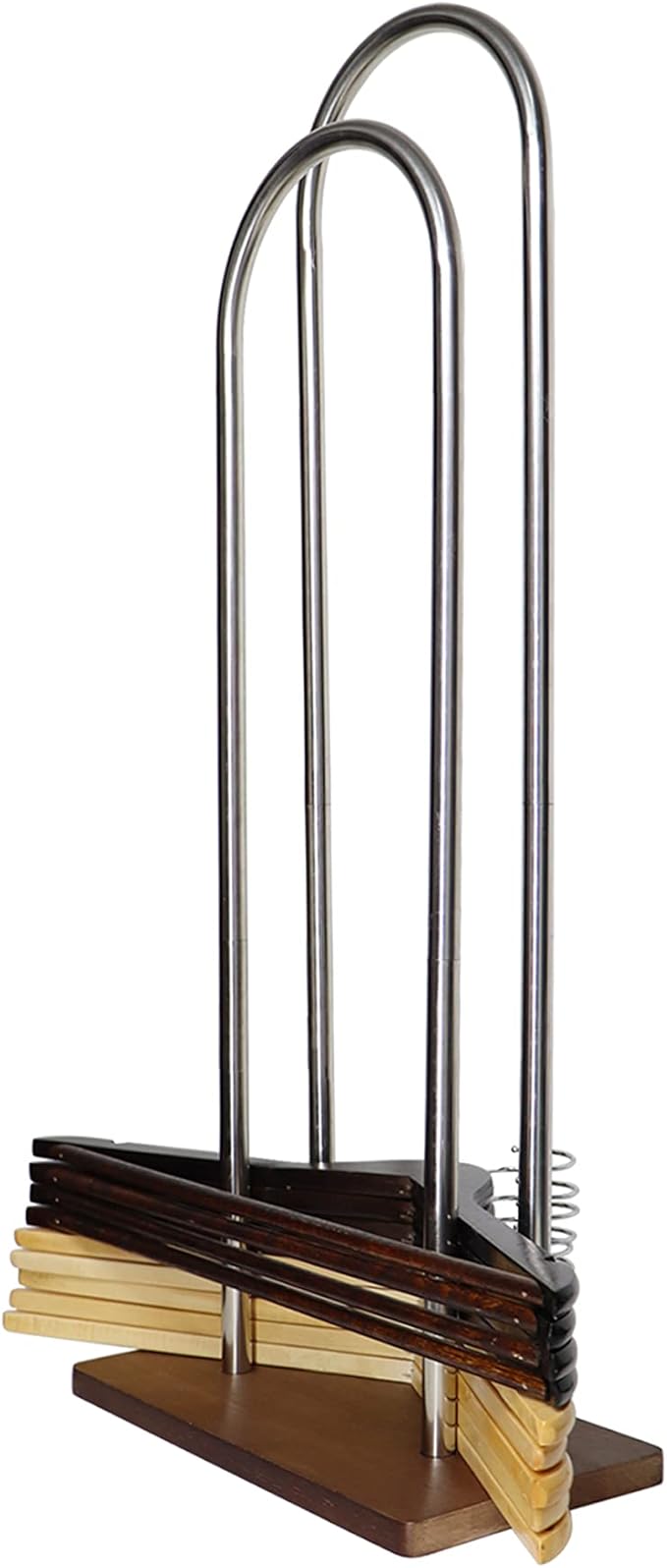 Hanger Stacker & Organizer Stand, Portable Wood Hanger Storage Rack, Large Wire and Velvet Hanger Holder for Closet Laundry Room (Medium - 28.4”H)