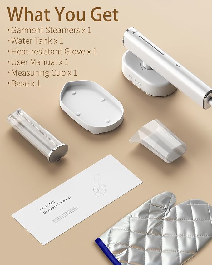 Steamer for Clothes, 2-in-1 Steam Iron for Clothes, 1200W Handheld Steamer 10s Heat-Up, Travel Steamer Fast Wrinkle Removal, Portable Garment Steamer for Home - White, 110-120V