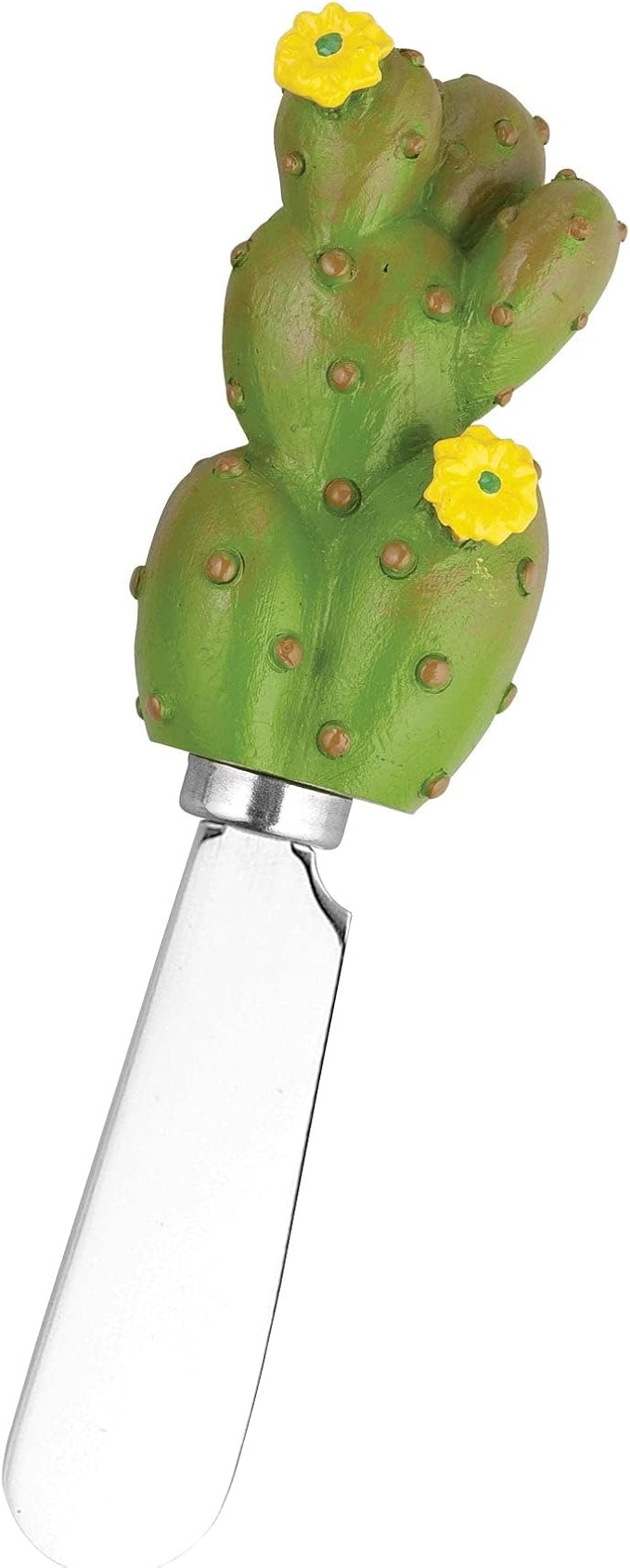 Supreme Housewares Cactus Themed Cheese Spreaders, Hand-Painted Resin Handles with Stainless Steel Blades for Spreading Cream Cheese, Butter, and Jam, Assorted Designs, Set of 4
