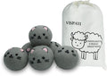 Dryer Balls Laundry Reusable - XL Wool Dryer Balls - Handmade Cute, Extra Large Dryer Balls, Shorten Drying Time, Organic Wool - Dry 1000+ Loads (Gray Cat)