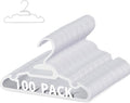 100 Pack Kids Hangers - Plastic Baby Hanger for Closet, Childrens Infant Hangers for Clothes, U-Shape Nursery Newborn Hanger 11.4 inch with Protective Collar Non-Distorting Design