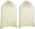 Urban Villa Laundry Bags 2-Pack 28”x36" Extra-Large Cotton Canvas Heavy Duty Washable Durable Travel Laundry Sacks with Drawstring Closure Reusable Hamper Liners for Dirty Clothes Delicates & Lingerie