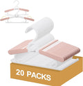 20 Pack Baby Clothes Hangers, 11-15" Adjustable Non-Slip Thickened Kid Hangers for Nursery Closet Toddlers Infant Children to Teenager (Pink)