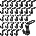 150 Pcs Clothes Hanger Connector Hooks, Heavy Duty Plastic Hanger Extender Clips, Velvet Connection Hooks, Cascading Hanger Hooks for Organizer Closet Cabinet Space Savers Hanger, Black