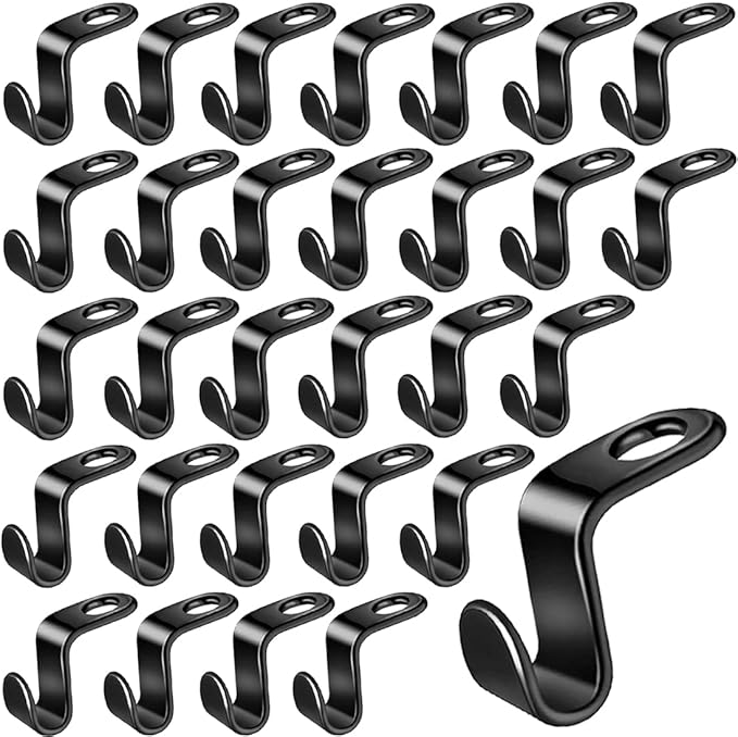 150 Pcs Clothes Hanger Connector Hooks, Heavy Duty Plastic Hanger Extender Clips, Velvet Connection Hooks, Cascading Hanger Hooks for Organizer Closet Cabinet Space Savers Hanger, Black