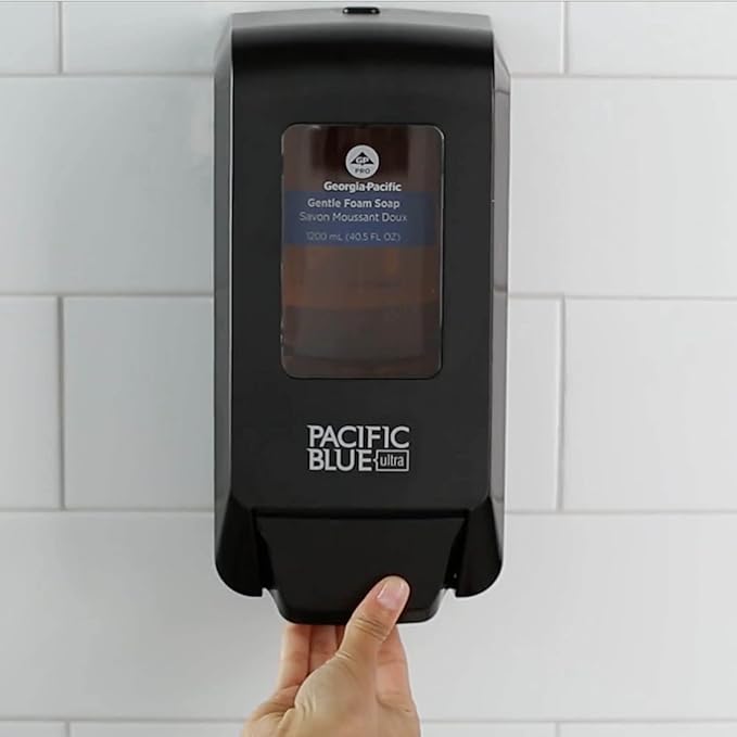 Georgia-Pacific (53057) Pacific Blue Ultra Manual Push Soap Dispenser, Wall Mounted, Easy to Install & Maintain