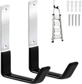 Heavy Duty Steel Garage Hooks,Garage Storage Utility Hooks,Anti-Slip Garage Hooks,Garage Garden Tool Organizer,Steel Wall Mount Hooks, Garden Hose Hanger, Black J Hooks (Large-2PC)
