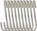 10pcs Stainless Steel Flat Hooks S Hooks Hangers for Kitchenware, Pots, Utensils, Plants, Towels, 5" L Size