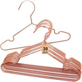 Rose Gold Metal Wire Baby Children Kids Hangers,30 Pack Non Slip Toddler Infant Clothes Hangers,12.5" Heavy Duty Space Saving Display Storage Shirt Coat Slacks Hangers